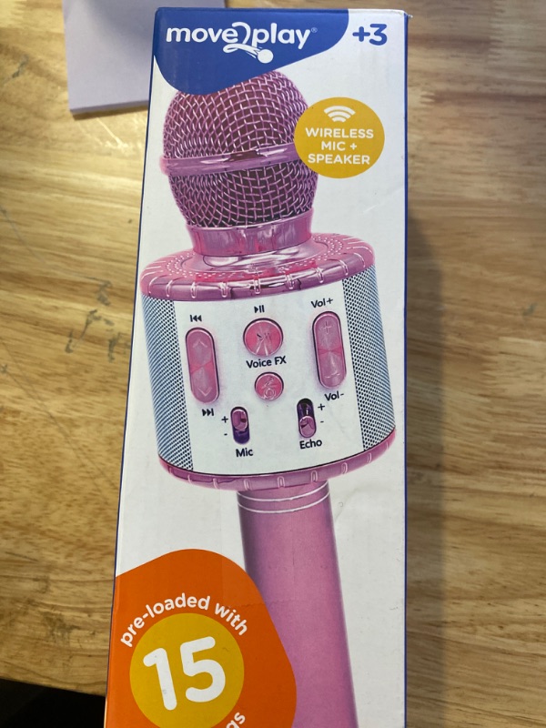 Photo 2 of Move2Play, Kids Star Karaoke, Kids Microphone, Bluetooth + 15 Pre-Loaded Nursery Rhymes, Girls Toy and Gift for 2, 3, 4, 5, 6+ Years Old Pink