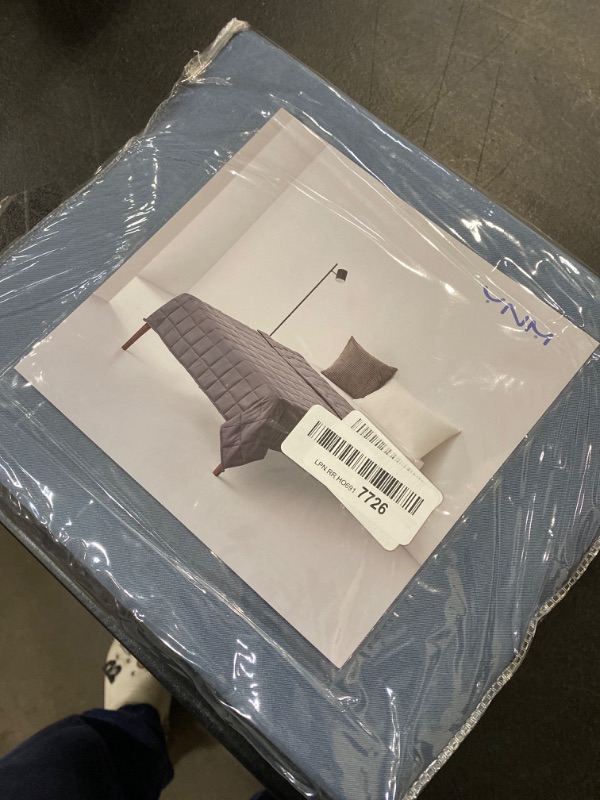 Photo 3 of YnM Exclusive Bamboo Viscose Duvet Cover for Weighted Blankets with 16 Strings (Blue Grey, 60"x80")
