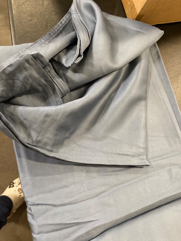 Photo 2 of YnM Exclusive Bamboo Viscose Duvet Cover for Weighted Blankets with 16 Strings (Blue Grey, 60"x80")