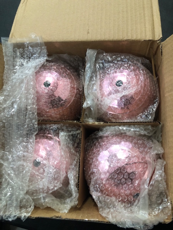 Photo 1 of Andaz Press 1970s Disco Ball 19 oz Drink Tumbler with Straw, Rose Gold Pink Champagne Copper, 4-Pack 4-Pack Rose Gold Tumbler