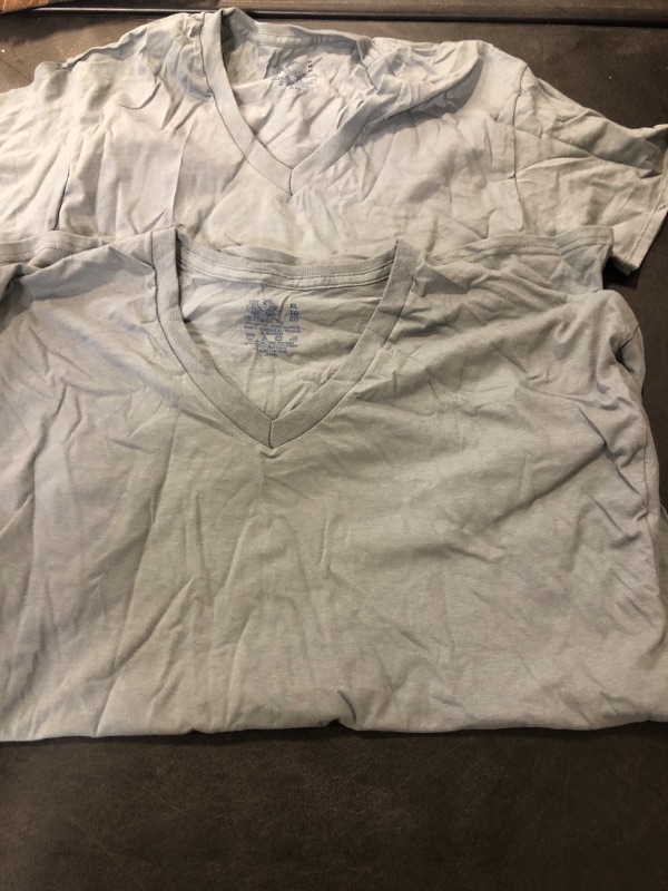 Photo 2 of Fruit of the Loom Men's Soft Short Sleeve Lightweight V-Neck T-Shirt - 2 Pack 1 size xl 1 size medium