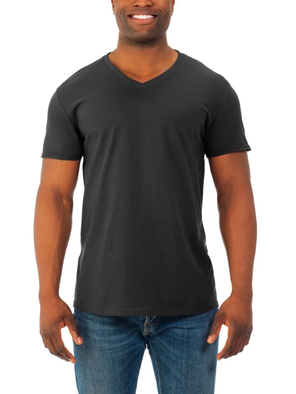 Photo 1 of Fruit of the Loom Men's Soft Short Sleeve Lightweight V-Neck T-Shirt - 2 Pack 1 size xl 1 size medium
