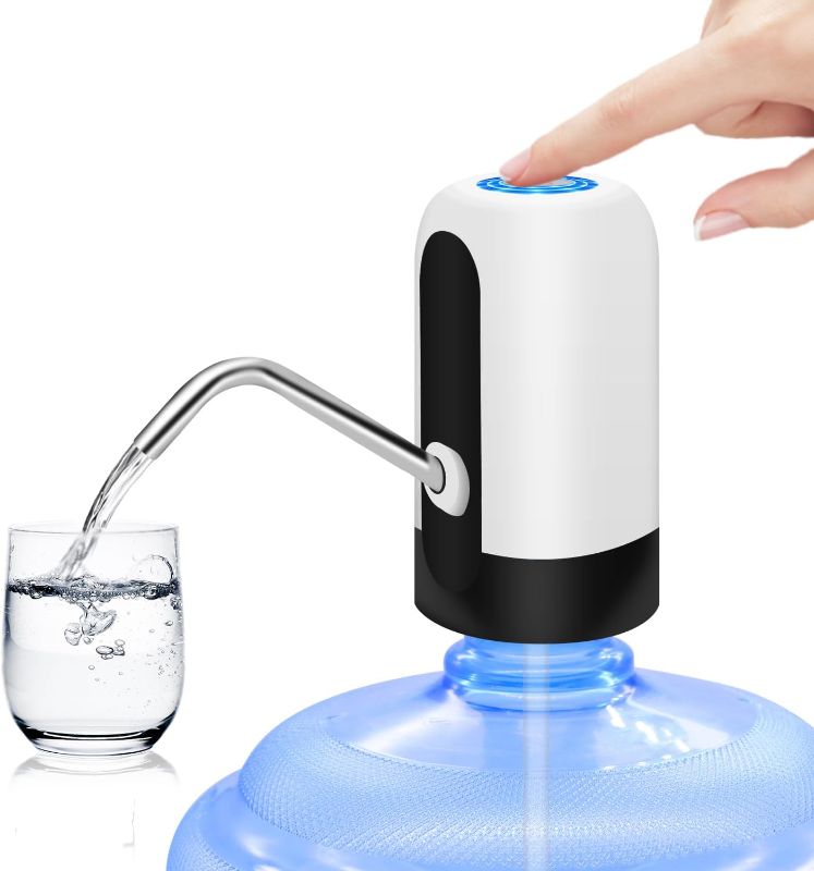 Photo 1 of KUFUNG Water Dispenser for 5 Gallon Bottle - Rechargeable Water Pump for 5 Gal Jug, BPA-Free, Food Grade Silicone Hose, Stainless Steel Spout - 30-40 Days Battery Life, Easy One Switch Operation