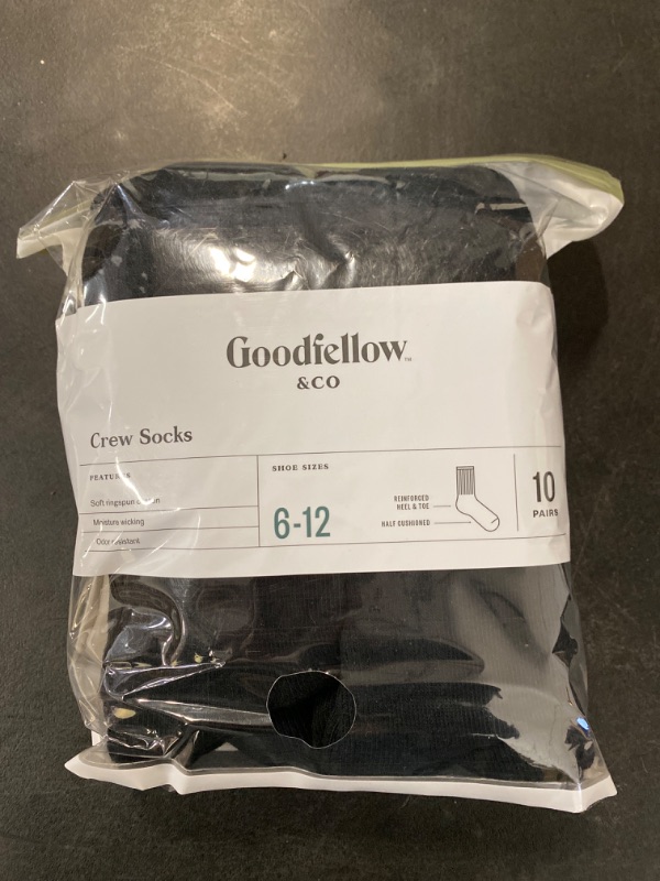 Photo 2 of Shoe Size 6-12 Men's Odor Resistant Crew Socks 10pk - Goodfellow & Co™ 