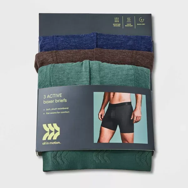 Photo 1 of Small Men's All Day Active Boxer Briefs 3pk - All in Motion™
