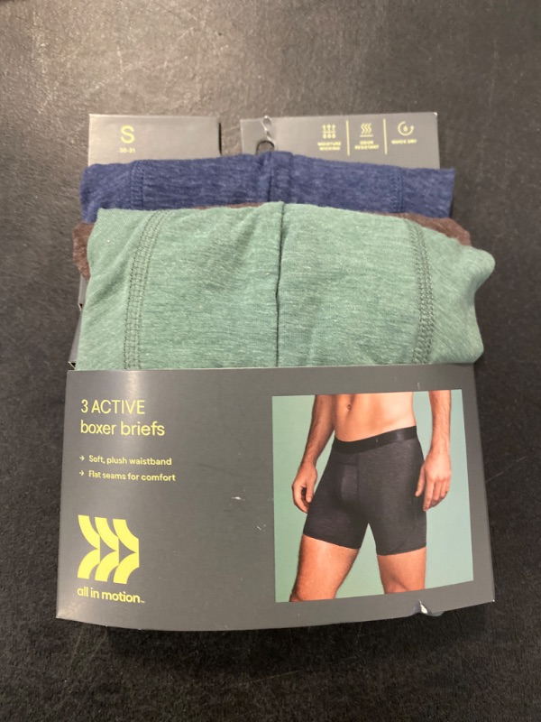 Photo 2 of Small Men's All Day Active Boxer Briefs 3pk - All in Motion™
