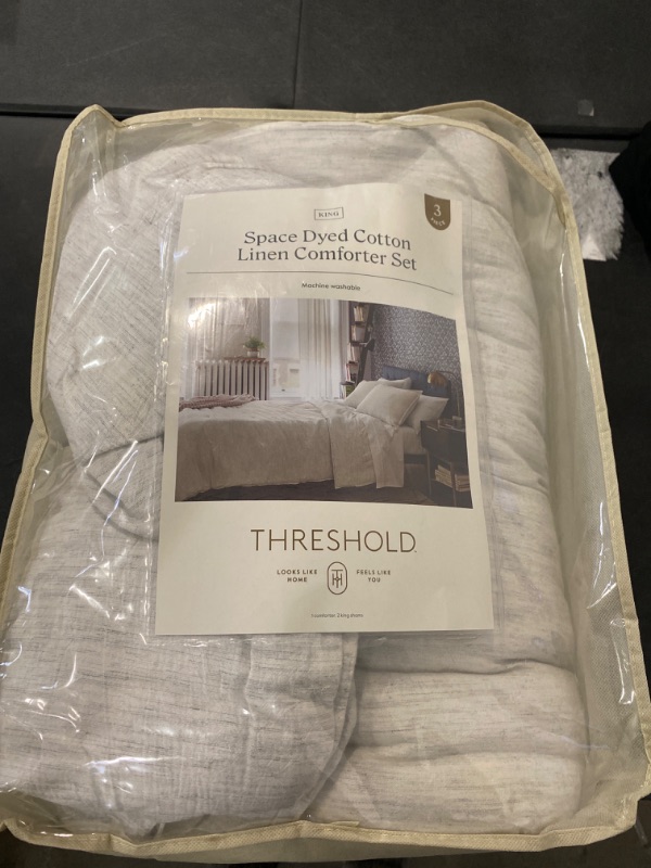 Photo 2 of Space Dyed Cotton Linen Comforter & Sham Set - Threshold™