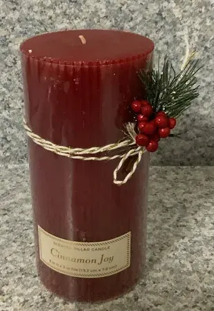 Photo 1 of ?threshold Holiday Cinnamon Joy Ribbed Pillar Candle (6x3)
