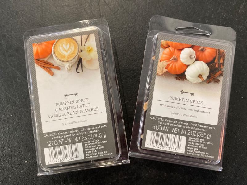 Photo 2 of Pumpkin Spice Wax Melts&Carmel latte& Vanilla bean, Amber Bundle 