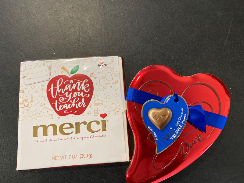 Photo 2 of Merci Valentines Finest Assortment of European Chocolates & Dove Milk Chocolates bundle