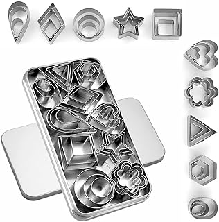 Photo 3 of 30Pcs Mini Cookie Cutter Set with Box, Small Stainless Steel Veggie Cutters, Polymer Clay Cutters for Kids, Geometric Set for Biscuit Cutter, Tiny Fruit Cutter & JapanBargain , Soy Sauce Dishes Dipping Bowls for Sushi Dinner Japanese Style Sauce Dish, 3.2