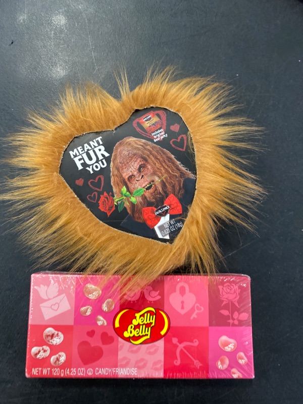Photo 3 of Jack Links Valentine Fur Heart Beef Jerky, 1.25 Oz.&10-Flavor Jelly Belly Jelly Beans Valentine S Day Gift Box 4.25 Oz 1 Count Duo 



