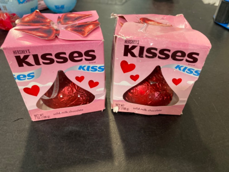 Photo 2 of 2 Pack of Hersheys Kisses Valentines Day Solid Milk Chocolate Candy Gift Box - 7oz