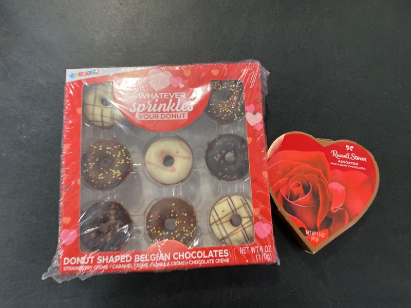 Photo 3 of Galerie Valentines Day Donut Shaped Belgian Chocolates - 6oz& Assorted Milk and Dark Chocolates
