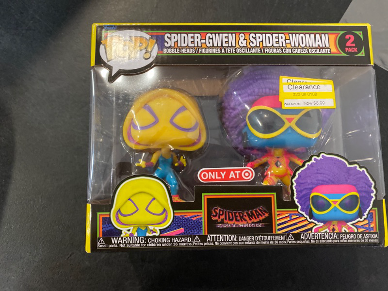 Photo 2 of Funko Spider-Man Spider-Gwen & Spider-Woman Pop! Vinyl Bobblehead Figure Set - Black Light Limited Edition Exclusive
