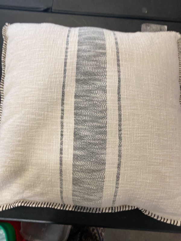 Photo 2 of Oversized Placed Striped Square Throw Pillow - Threshold™