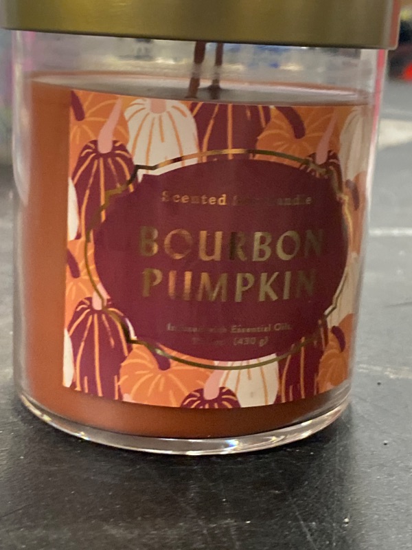 Photo 2 of Lidded Glass Jar Bourbon Pumpkin Candle - Opalhouse™
