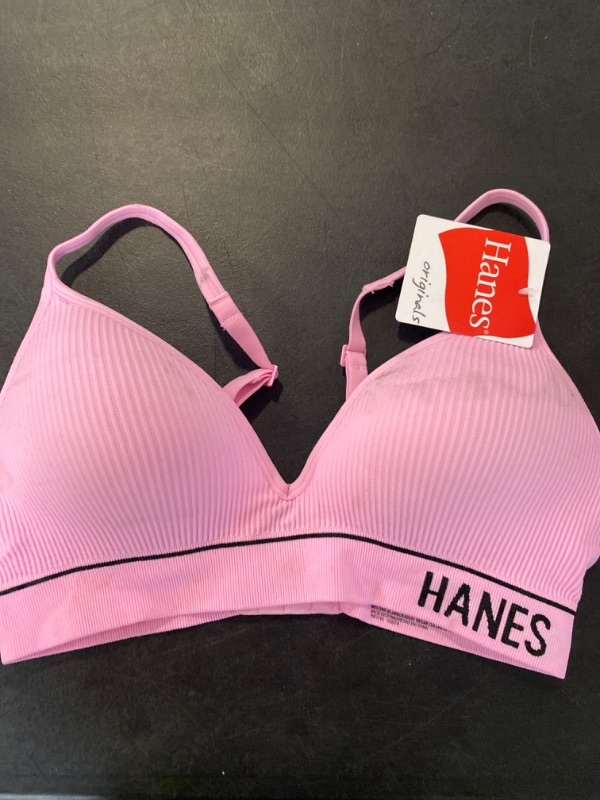 Photo 2 of M Hanes Originals Women's Ribbed Seamless Contour Bra 