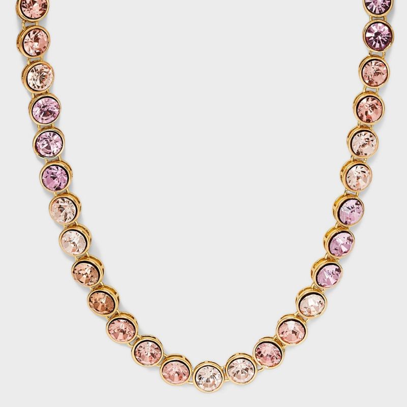 Photo 1 of Glass Topaz Statement Necklace - a New Day™ Assorted Pinks

