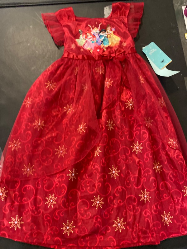 Photo 2 of Disney Princess Toddler Girl S Christmas Holiday Tulle Satin Nightgown Gown Size 5T
