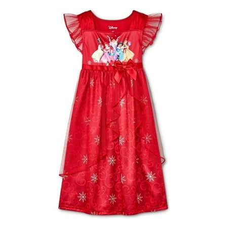Photo 1 of Disney Princess Toddler Girl S Christmas Holiday Tulle Satin Nightgown Gown Size 5T

