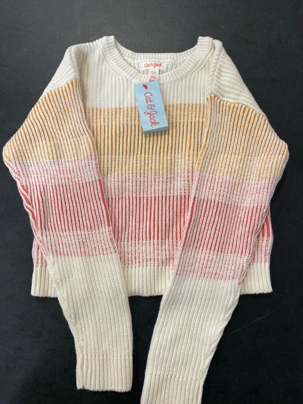 Photo 2 of Girls' Striped Pullover Sweater - Cat & Jack™