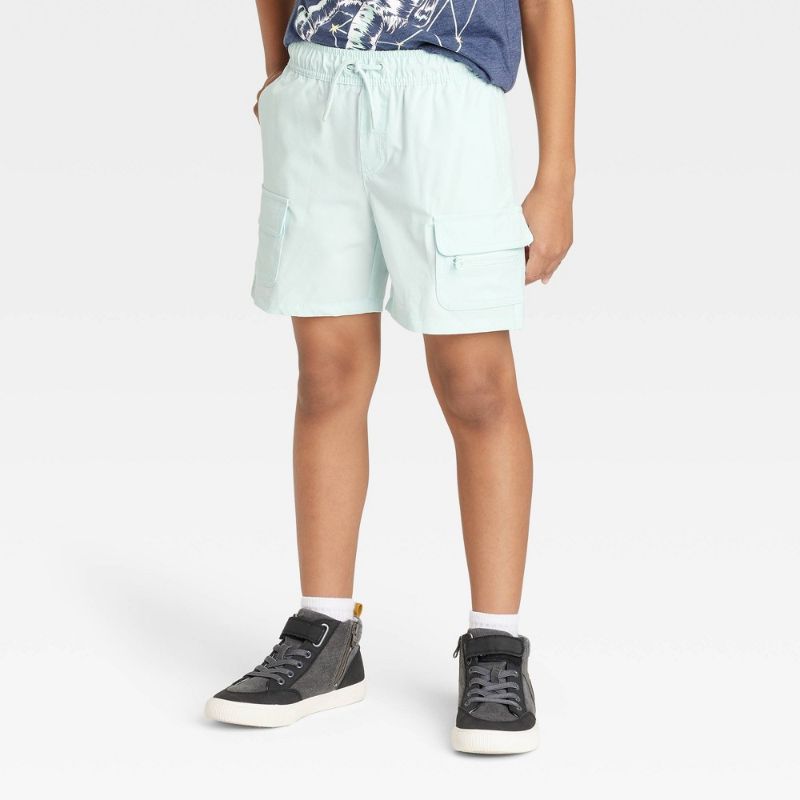 Photo 1 of Boys' Quick Dry 'Above the Knee' Relaxed Pull-on Cargo Shorts - Cat & Jack™ Blue L
