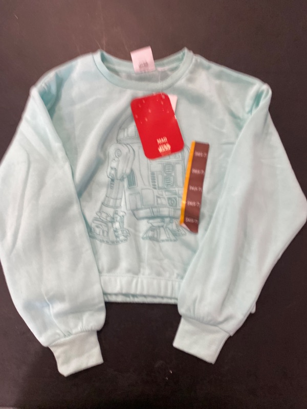 Photo 2 of Girls' Disney 100 Star Wars Fleece Pullover Sweatshirt - Turquoise Blue S
