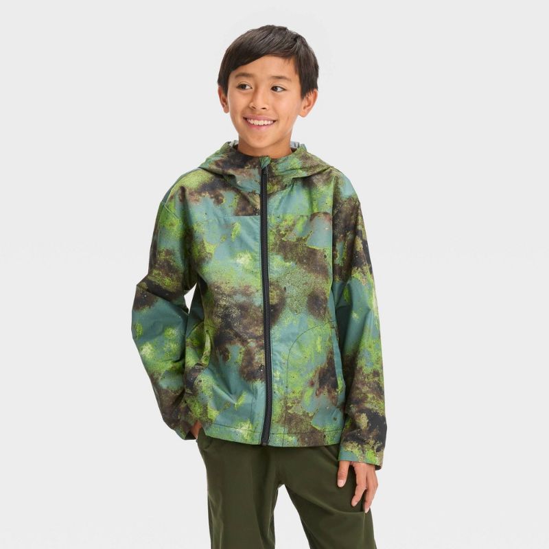 Photo 1 of Kids' Windbreaker Jacket - All in Motion™ Olive Green XS
