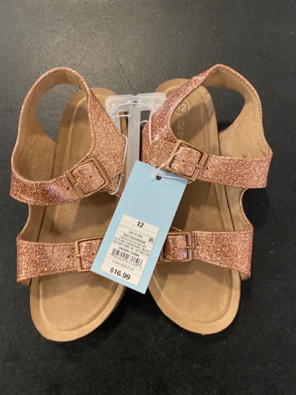 Photo 2 of Toddler Reagan Glitter Footbed Sandals - Cat & Jack™ Rose Gold 12T
