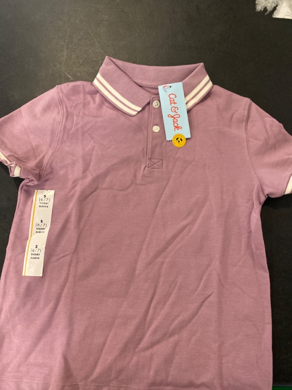 Photo 1 of Boys' Short Sleeve Polo Shirt - Cat & Jack™ Berry Purple S
