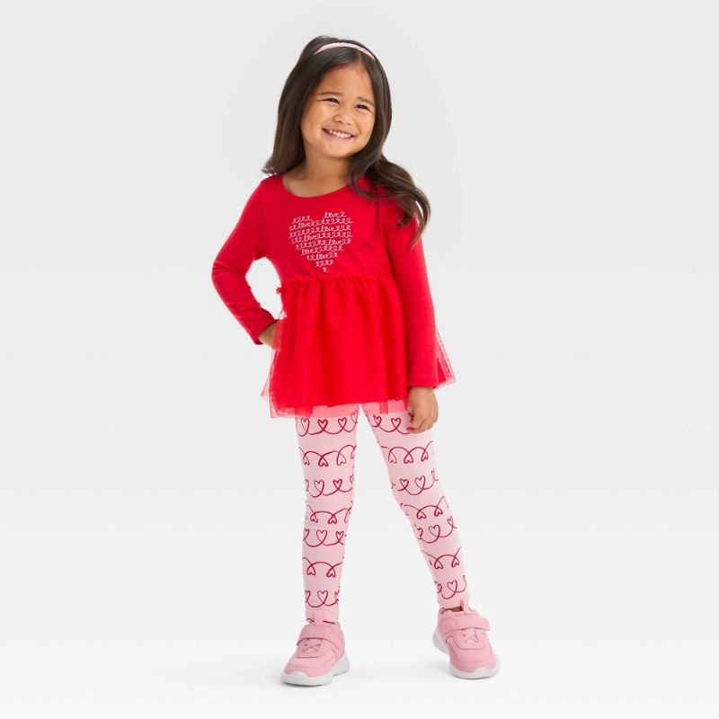 Photo 1 of Toddler Girls' Tulle Top & Bottom Set - Cat & Jack™ Red 5T
