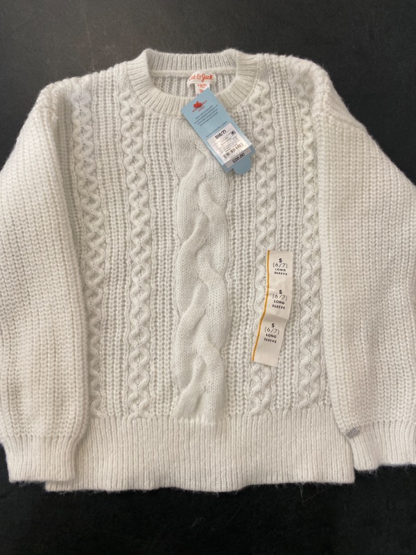 Photo 2 of Girls' Cable Knit Pullover Sweater - Cat & Jack™ Cream S
