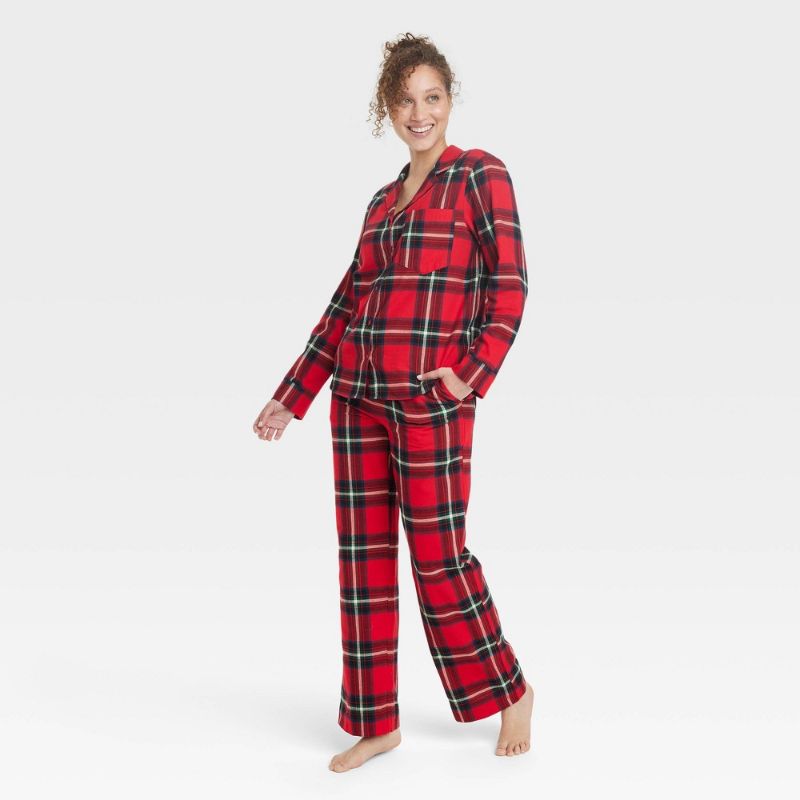 Photo 1 of Women's Plaid Flannel Pajama Set - Stars Above™ Red Lurex XS
