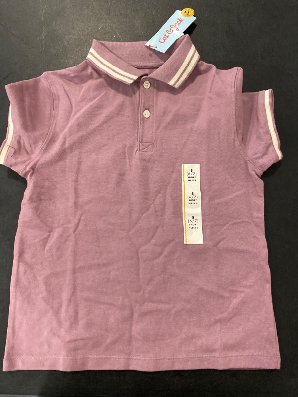 Photo 2 of Boys' Short Sleeve Polo Shirt - Cat & Jack™ Berry Purple S
