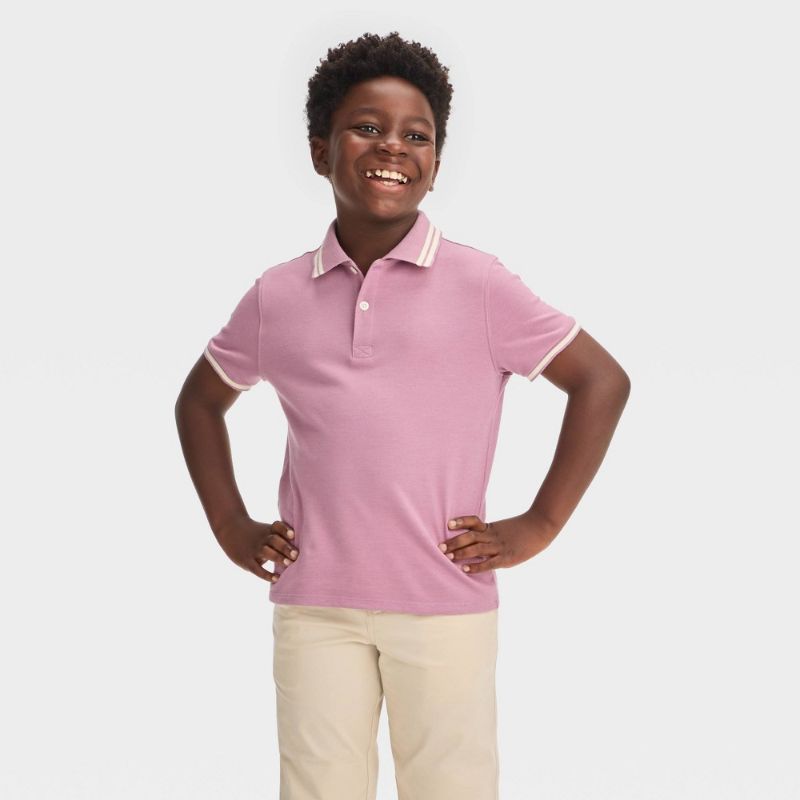 Photo 1 of Boys' Short Sleeve Polo Shirt - Cat & Jack™ Berry Purple M
