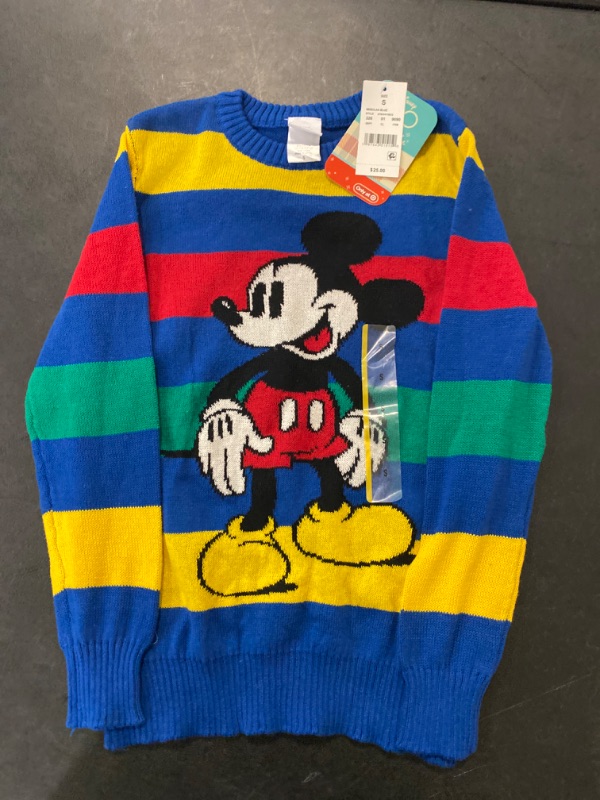 Photo 2 of Boys' Disney 100 Matching Family Mickey Mouse Retro Re-Imagined Striped Pullover Sweater - Blue S
