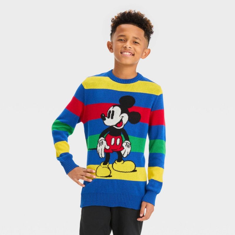 Photo 1 of Boys' Disney 100 Matching Family Mickey Mouse Retro Re-Imagined Striped Pullover Sweater - Blue S
