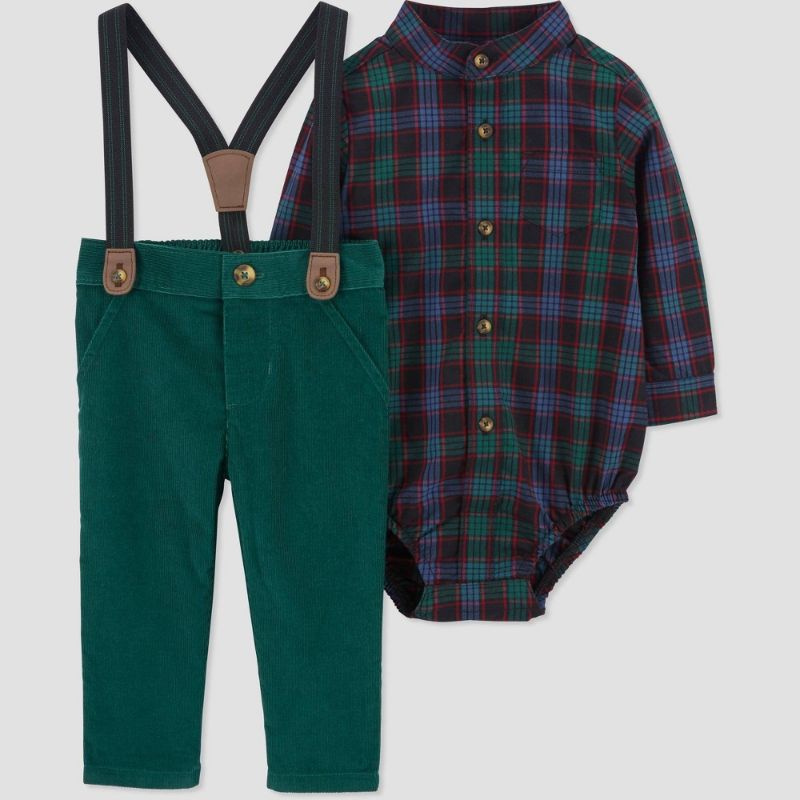 Photo 1 of Carter's Just One You® Baby Boys' Plaid Top & Bottom Set - Green 12M
