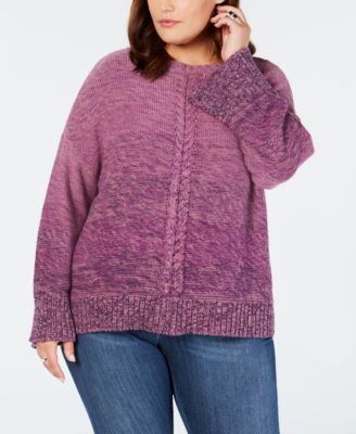 Photo 1 of 2X Style & Co. Womens Marl Braid Pullover Sweater
