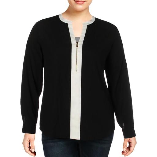 Photo 1 of XS Calvin Klein Womens 1/2 Zip Adjustable Sleeves Pullover Top
