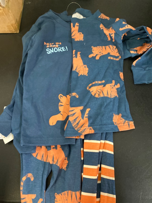 Photo 2 of Carter's Just One You® Toddler Boys' 4pc Tigers and Striped Pajama Set - Blue/Orange 5T
