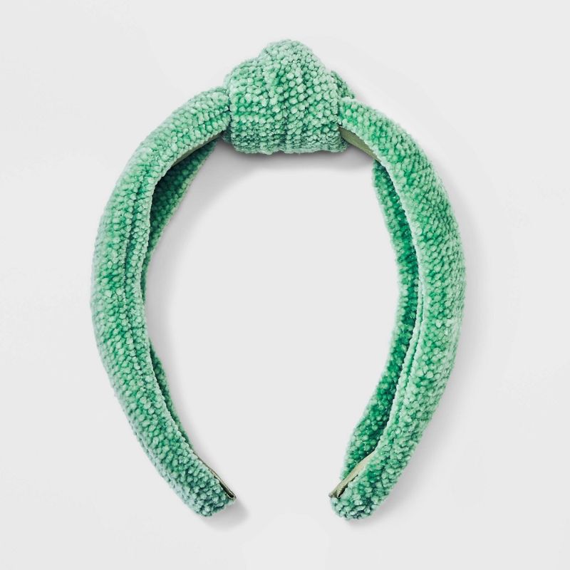 Photo 1 of Chenille Fabric Knot Top Headband - Universal Thread™ Green
