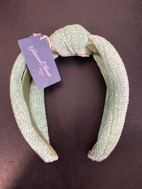 Photo 2 of Chenille Fabric Knot Top Headband - Universal Thread™ Green

