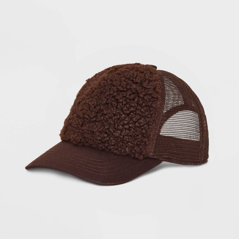 Photo 1 of Faux Shearling Trucker Hat - Wild Fable™ Dark Brown
