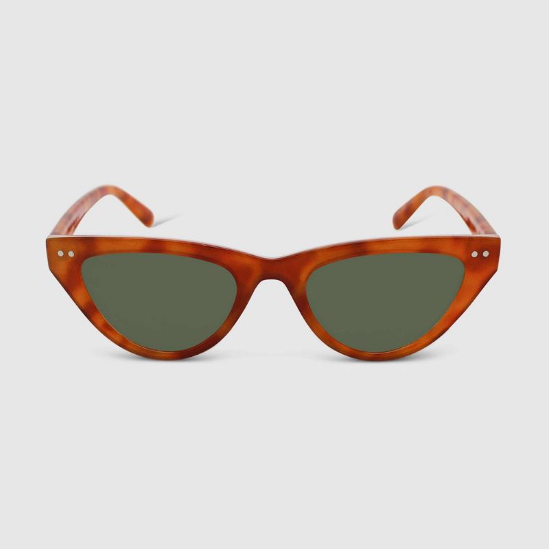 Photo 1 of Women's Crystal Plastic Cateye Sunglasses - Wild Fable™ Light Brown
