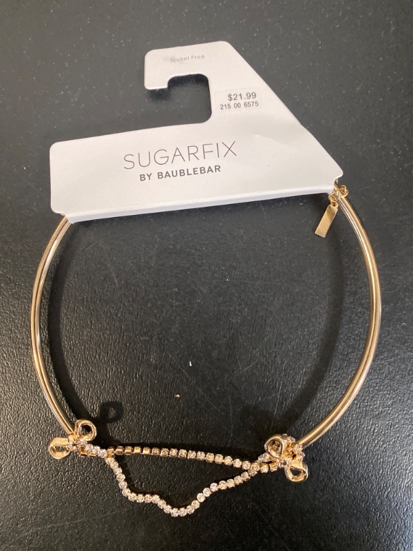 Photo 2 of SUGARFIX by BaubleBar Crystal Bow Collar Necklace - Gold
