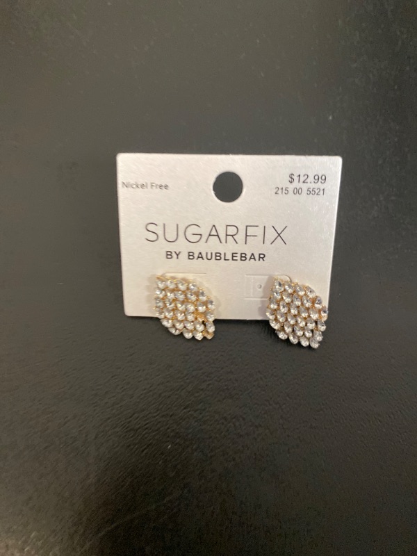 Photo 2 of SUGARFIX by BaubleBar Crystal Teardrop Stud Statement Earrings - Gold
