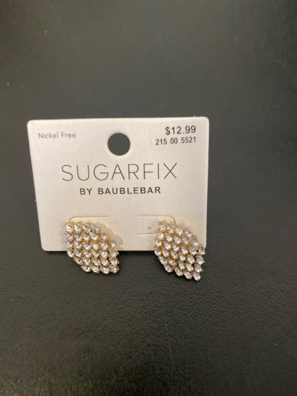 Photo 2 of SUGARFIX by BaubleBar Crystal Teardrop Stud Statement Earrings - Gold
