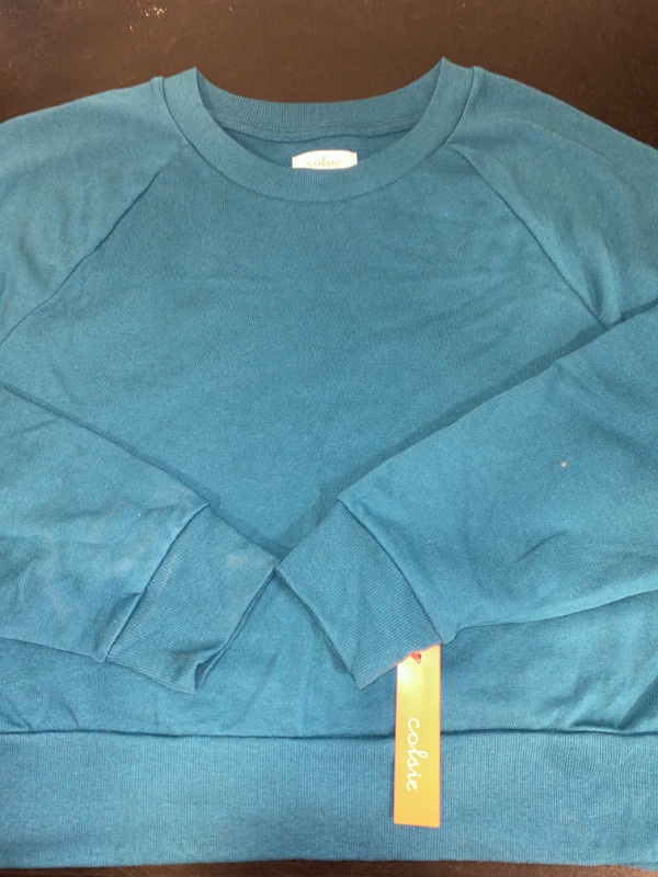 Photo 2 of Women's Fleece Sweatshirt - Colsie™ Blue L
